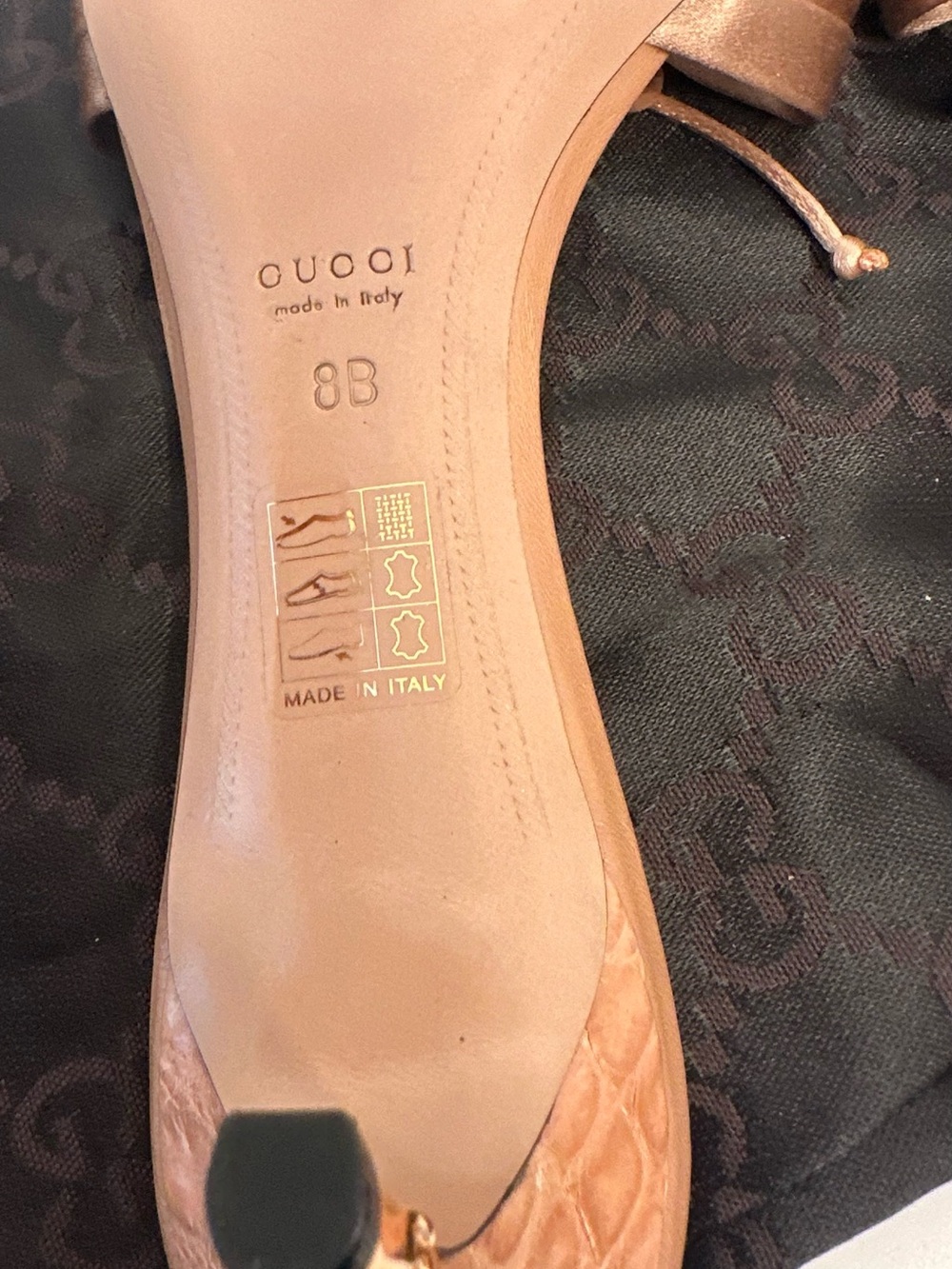 Authentic vintage Gucci Satin Slide Mules in Blush Tan - Picture 8 of 16